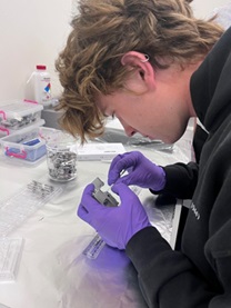 Student KP in lab